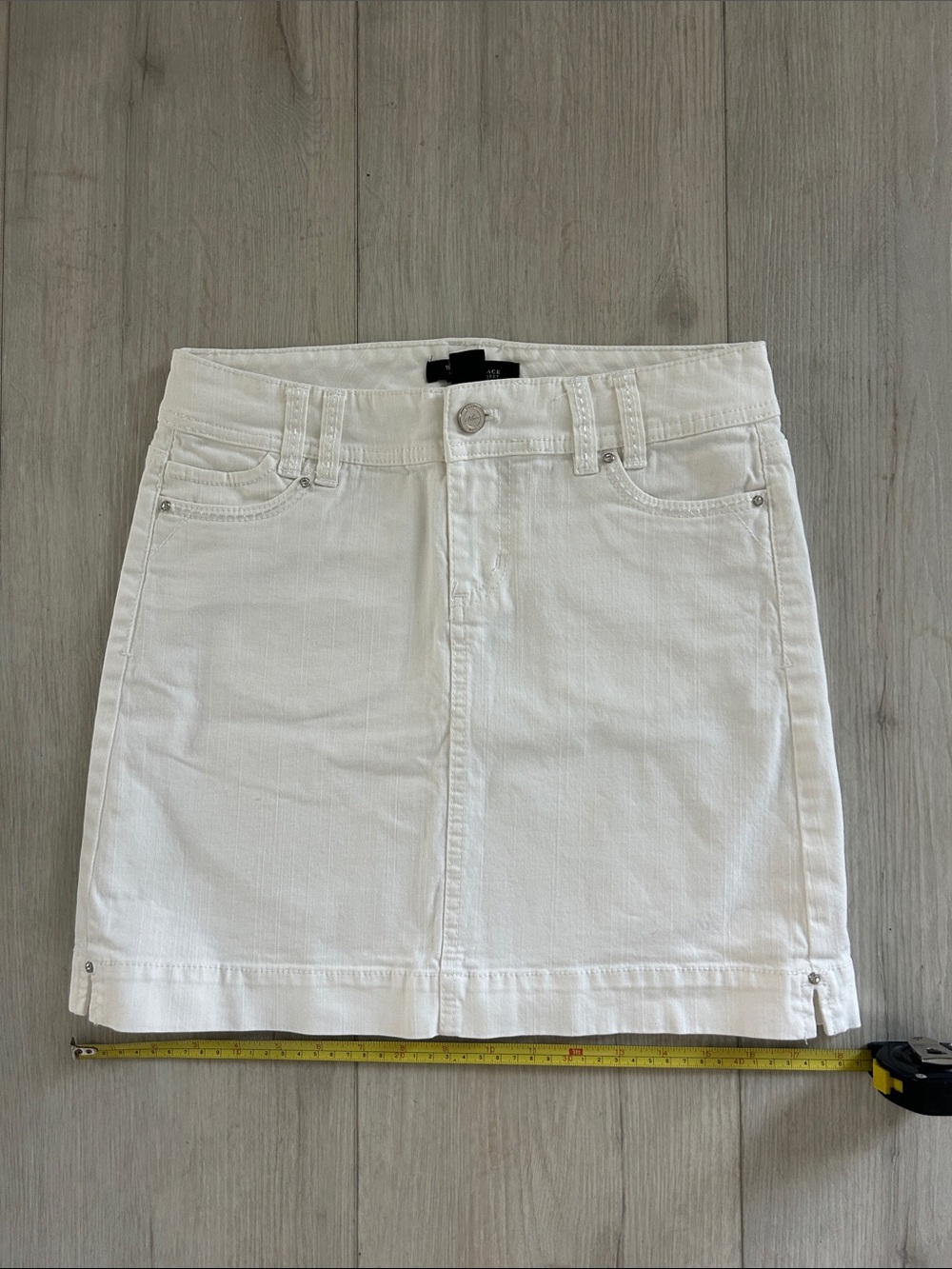 WHBM White Denim Skirt